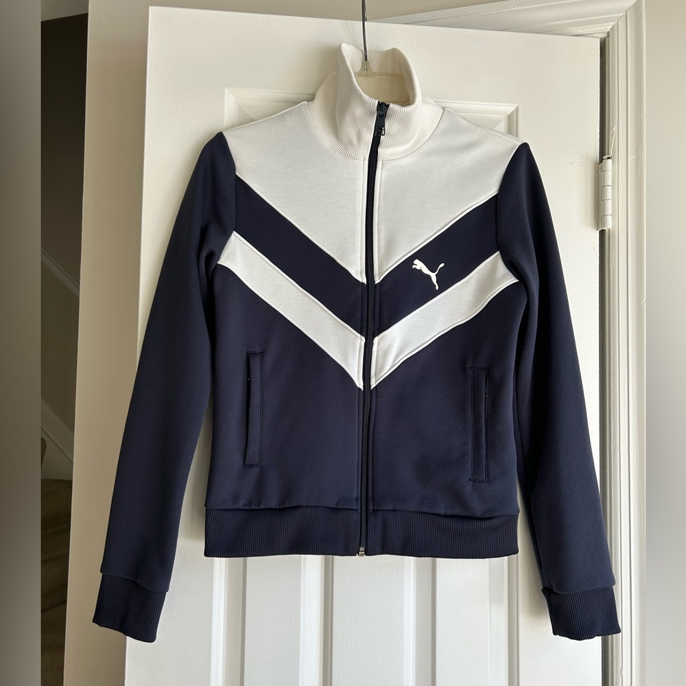 PUMA Women’s Navy Track Jacket Sz S - Picture 4 of 14